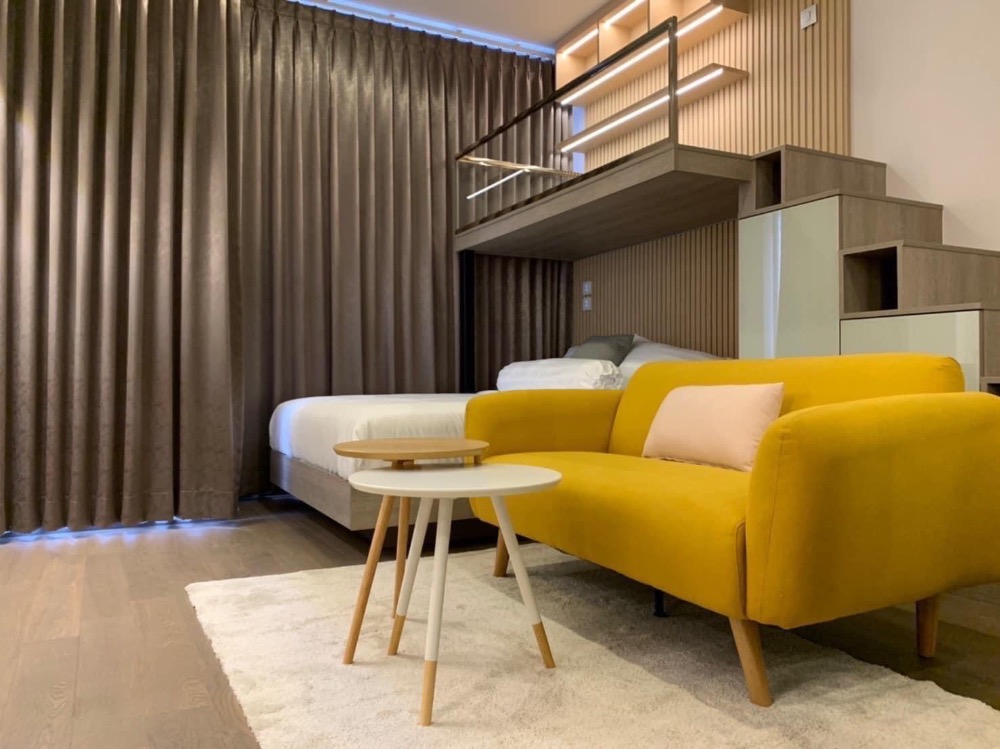 [ แถมฟรีWifi ] คอนโดเพดานสูง ตกแต่งเพิ่มพื้นที่ชั้นลอยวางเตียงเสริมได้